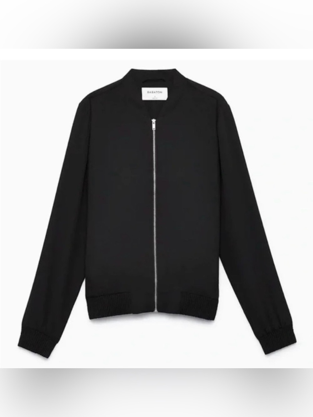 Aritzia Babaton Gilroy Black Zip-Front Lightweight Bomber Jacket Minimalist